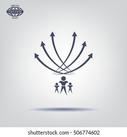 Vector illustration with the image of arrows and people