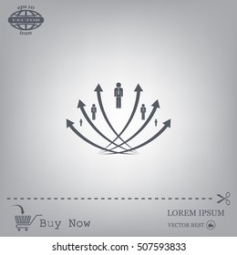 Vector illustration with the image of arrows and people