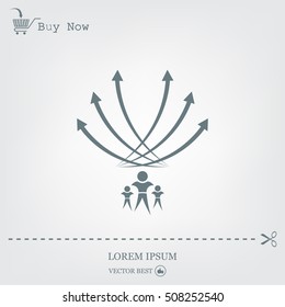 Vector illustration with the image of arrows and people