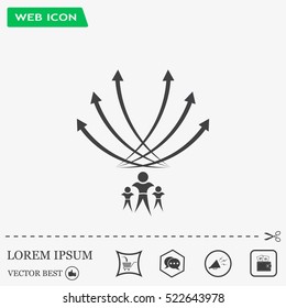 Vector illustration with the image of arrows and people