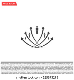 Vector illustration with the image of arrows and people