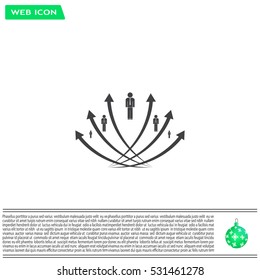 Vector illustration with the image of arrows and people
