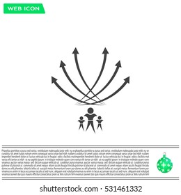 Vector illustration with the image of arrows and people