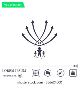 Vector illustration with the image of arrows and people