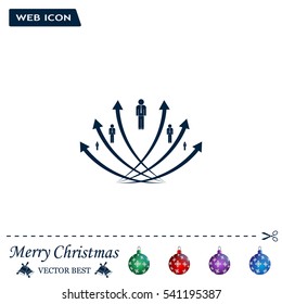 Vector illustration with the image of arrows and people