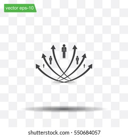 Vector illustration with the image of arrows and people