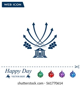 Vector illustration with the image of arrows and people