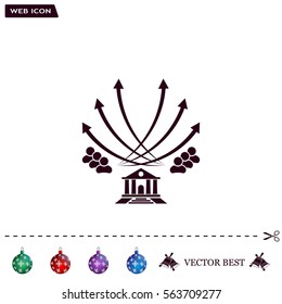Vector illustration with the image of arrows and people
