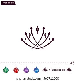 Vector illustration with the image of arrows and people
