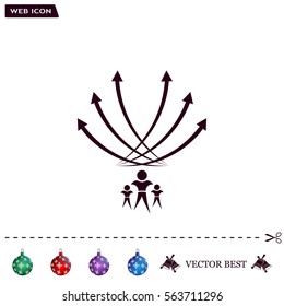 Vector illustration with the image of arrows and people