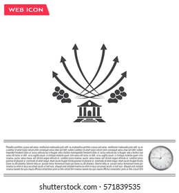Vector illustration with the image of arrows and people
