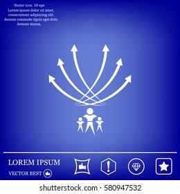 Vector illustration with the image of arrows and people