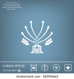 Vector illustration with the image of arrows and people