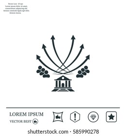 Vector illustration with the image of arrows and people