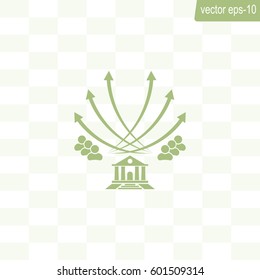 Vector illustration with the image of arrows and people