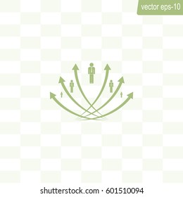Vector illustration with the image of arrows and people