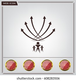 Vector illustration with the image of arrows and people