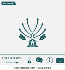 Vector illustration with the image of arrows and people