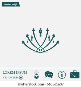 Vector illustration with the image of arrows and people
