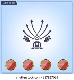 Vector illustration with the image of arrows and people