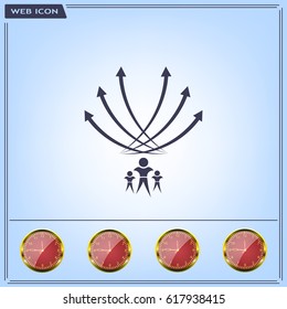 Vector illustration with the image of arrows and people