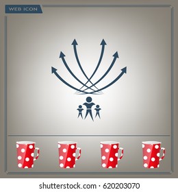 Vector illustration with the image of arrows and people