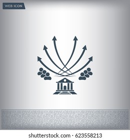 Vector illustration with the image of arrows and people