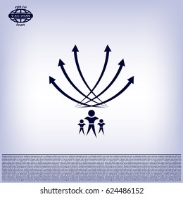 Vector illustration with the image of arrows and people