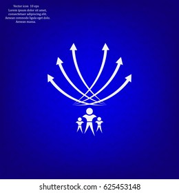 Vector illustration with the image of arrows and people