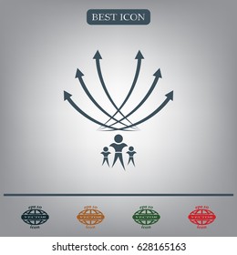Vector illustration with the image of arrows and people