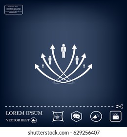 Vector illustration with the image of arrows and people