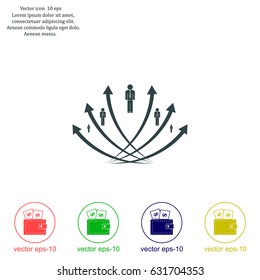Vector illustration with the image of arrows and people