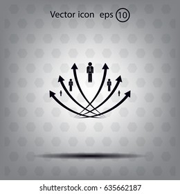 Vector illustration with the image of arrows and people
