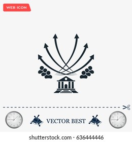 Vector illustration with the image of arrows and people
