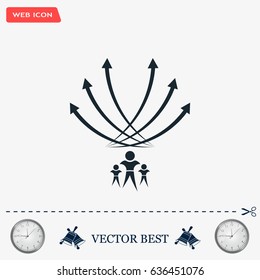Vector illustration with the image of arrows and people