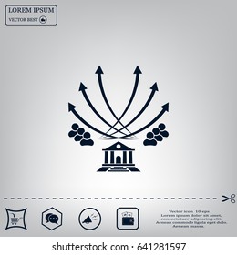 Vector illustration with the image of arrows and people