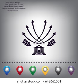 Vector illustration with the image of arrows and people