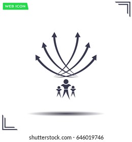 Vector illustration with the image of arrows and people