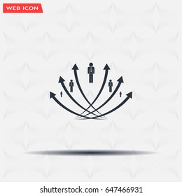 Vector illustration with the image of arrows and people