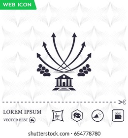 Vector illustration with the image of arrows and people