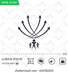 Vector illustration with the image of arrows and people