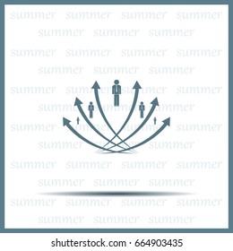 Vector illustration with the image of arrows and people