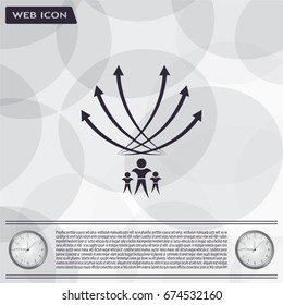 Vector illustration with the image of arrows and people