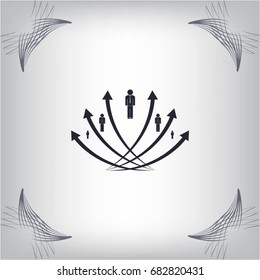 Vector illustration with the image of arrows and people