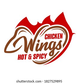 Vector Illustration With The Image Of Chicken Wings. Logo Template. Icon.
