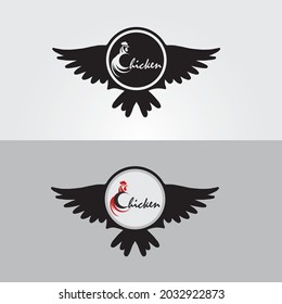 Vector illustration with the image of chicken wings. Logo template. Icon