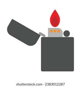 vector illustration image of a classic burning lighter