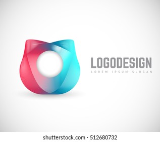 Vector illustration with the image of the color logo, emblem, sticker. For your design with your text and title for any field of activity. Universal vector icon.