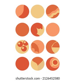 Ilustración vectorial con la imagen de las portadas de las historias para Instagram sobre el tema "otoño"