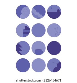 Vector illustration with the image of the covers for storis for Instagram on the theme "winter"